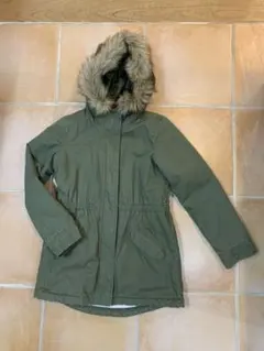 GAP KIDS ファー付きフードジャンパー　XXL (160cm) カーキ