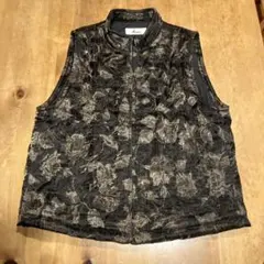 Amau ベスト ジレ ブラック系 総柄