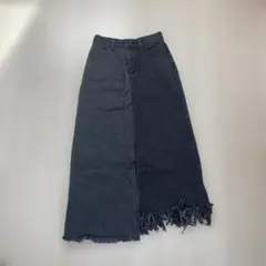 JEANASIS フリンジデザイン ロングスカート Fサイズ ダークグレー