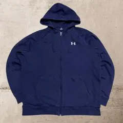 プ*ン様 アンダーアーマー 刺繍ロゴ フルジップスウェットパーカー プルオーバー