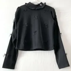 Ank Rouge リボン 長袖 ブラック