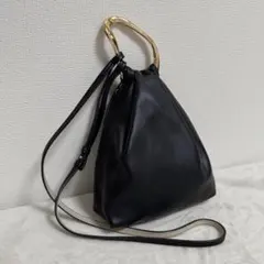 LE VERNIS 巾着 バック 2way ショルダー 黒 ブラック ルベルニ