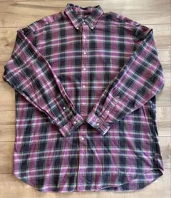 2XL-TALL Ralph Lauren パープル系チェック柄 長袖シャツ