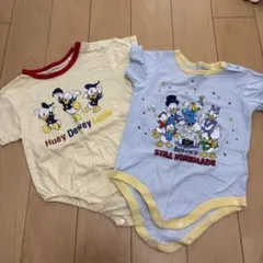 ロンパース 2枚セット　ドナルド　80サイズ　ディズニーベイビーのサムネイル