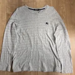 バーバリー　ブラックレーベル　長袖　Ｔシャツ　ロンＴ　グレー　サイズ２