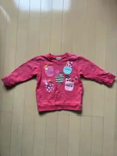 子供服100cm ミキハウス　Hot Biscuit ピンク トレーナー