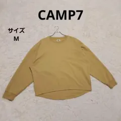 CAMP7 マスタード ラウンドネックバックプリントトレーナー M ゆるだぼのサムネイル