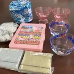 (9-19)ハローキティ グッズセット、レターセット、デザートボウル2点