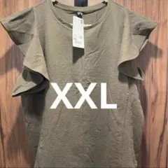 UNIQLO ラッフルスリーブT XXL オリーブのサムネイル
