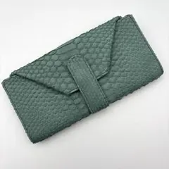 緑 パイソン財布 長財布 本革 パイソン ギャルソン 財布 蛇革 - メルカリ
