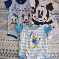 Disney baby ミッキー・ドナルドロンパース３枚セットバラ売り不可