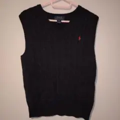Polo Ralph Lauren ケーブルニットベスト ネイビー M