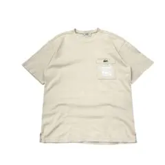 美品 90s LACOSTE クルーネック 胸ポケTシャツ メンズL ベージュ