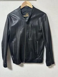 【291295 HOMME】 シープスキン レザージャケット ブルゾン ブラック 2025年最新】291295=HOMME メンズ レザージャケット・ライダース