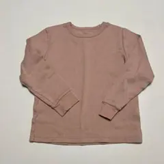 ユニクロ　リブ編み 長袖カットソー ピンク　ヒートテックコットン