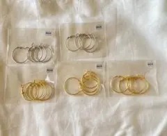 バネ式フープピアス(25mm)まとめ売り 16kgp ロジウムメッキ