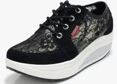 Surilane ブラック 厚底スニーカー　船底