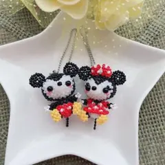 ＊ミッキー・ミニー　ボールチェーンストラップ (シルバー)＊