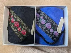 匿名配送 Pour Toujours 花柄刺繍 ハンカチセット 2枚入り