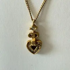 クリスチャンディオール　Dior Dロゴ　ハート　ネックレス　ゴールド