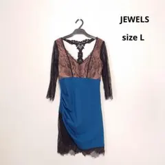 JEWELS 長袖レース切替 キャバドレス ナイトドレス　ワンピース