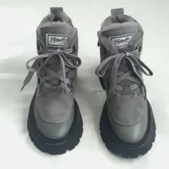 ヨースケ YOSUKE 本革レースアップブーツ （グレー）