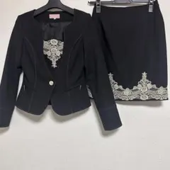 Sobre 黒 レース装飾 スーツ