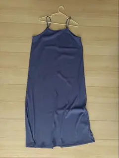 リブ キャミワンピース パープル　XL