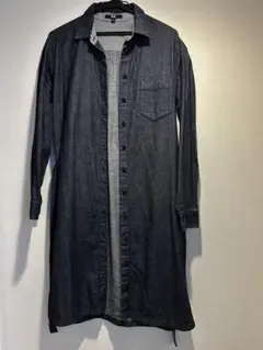 ユニクロ　デニム　シャツワンピース　前あき　春秋