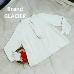 GLACIER ホワイト×ベージュ 長袖シャツ ブラウス SIZE L