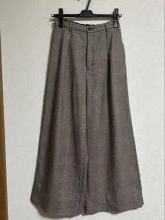 GU チェック柄 ワイドパンツ Mサイズ