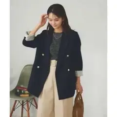 a.v.v ネイビー ダブルブレストジャケット