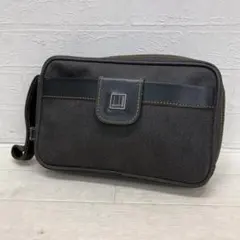 ゆ106★ dunhill セカンドバッグ ハンドバッグ グレー メンズ