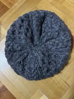 Override ニット　ベレー帽　グレー