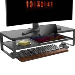 [新品]モニター台 2段収納 ラック 卓上 スタンド 机上台