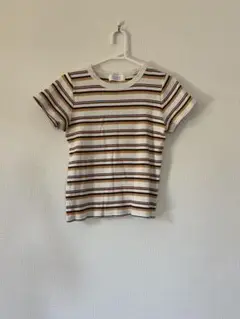 LOWRYS FARM 半袖 リブTシャツ ボーダー Mサイズのサムネイル