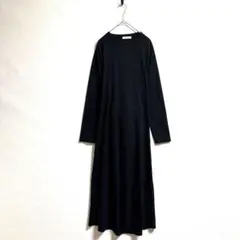 【eversince 】黒 ブラック　ロングワンピース 長袖　M シンプルのサムネイル