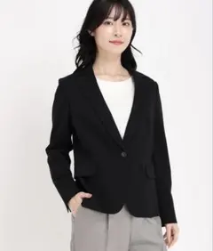 美品☆ストロベリーフィールズ　テーラードジャケット　ブラック　フリーサイズ