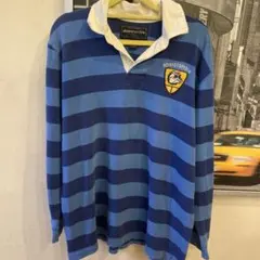 abercrombie 青と紺のラガーシャツ