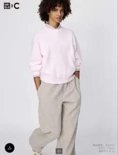 UNIQLO C XLサイズ　ピンク　スムースコットンクルーネックセーター
