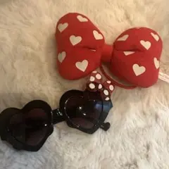 ミニー ハート サングラス リボン ヘアゴム