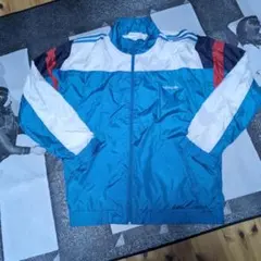 【希少】90s adidas ヴィンテージ ナイロンジャケットマルチカラー銀タグ