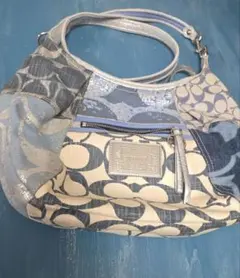 COACH シグネチャー パッチワーク ショルダーバッグ