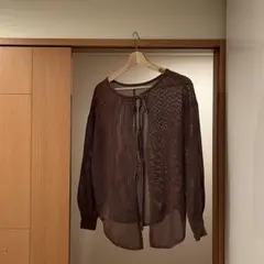 GU メッシュバックリボンセーター