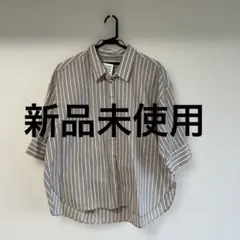 【green label relaxing】ストライプ 五分袖 ボタン付きシャツ