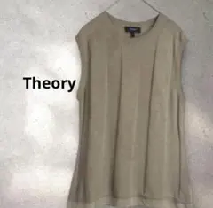 新品 theory シルクカットソー ドレープ カシュクール 無地 クリーム色 