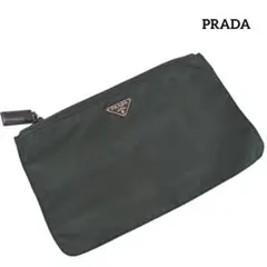 PRADA プラダ ナイロン コスメ 化粧 ポーチ 三角 プレート ロゴ