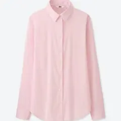 ユニクロ　レディース　スーピマコットンシャツ　長袖　Mサイズ　ピンク