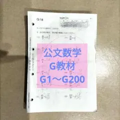 公文 数学Gプリント G1〜G200（解答.採点済み 欠番なし） - メルカリ