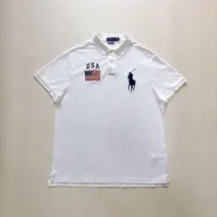 ラルフローレン 星条旗 ビッグポニー ポロシャツ XL ホワイトのサムネイル